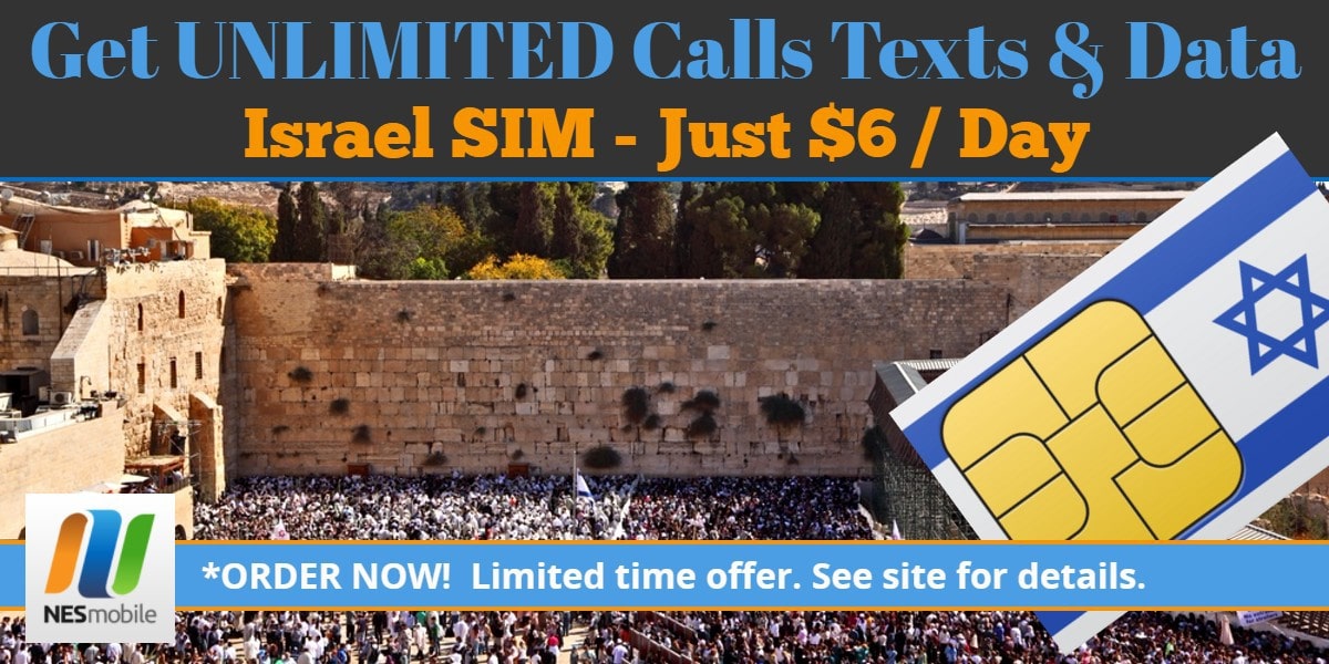 4G LTE Israel SIM Card Holiday Special Nes Mobile Israel SIM Cards