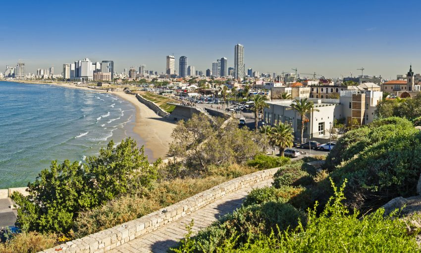 Coastline view of Tel-Aviv, viewed from Jaffa-nes-mobile